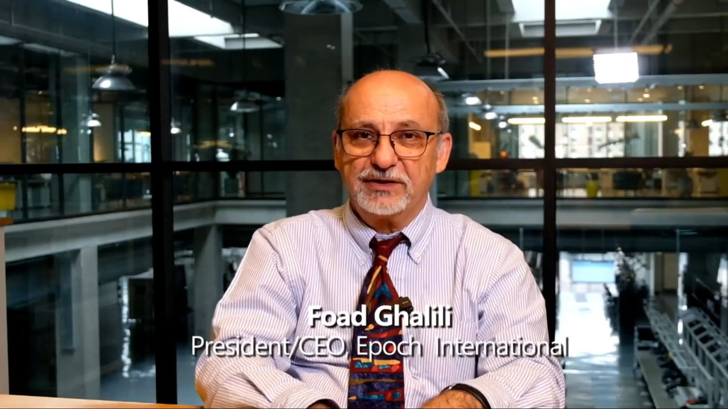 Foad Ghalili speaking in an interview